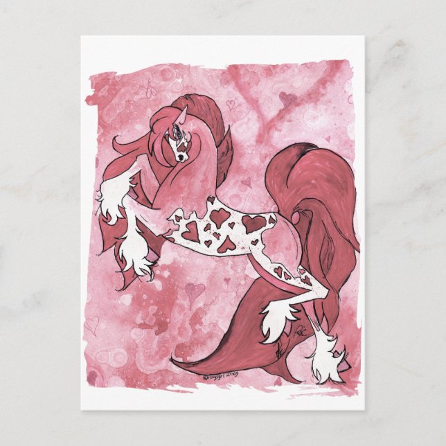 Lady Valentine Feiertagspostkarte (Vorderseite)