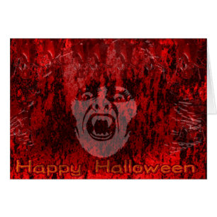 Lady Vampire effrayante dans la carte sanguine