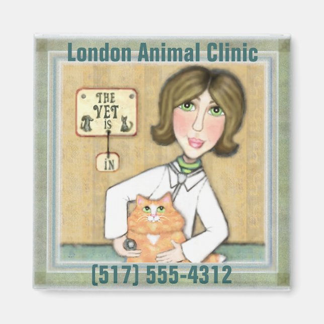 Lady Veterinarian & Maine Coon Cat Kühlschrankmagn Magnet (Vorne)