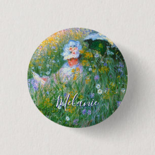 Lady von Claude Monet Painting Dans La Prairie Button