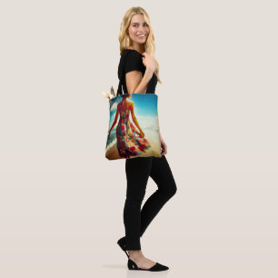 Lady Walking am Strand Tasche