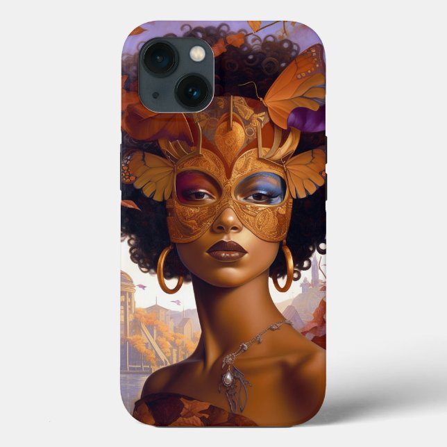 Lady Wear Mask Black Fantasy Art Case-Mate iPhone Hülle (Rückseite)