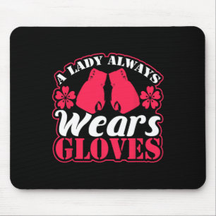 Lady Wears Boxhandschuhe kämpfen Fitness Frauen Fi Mousepad
