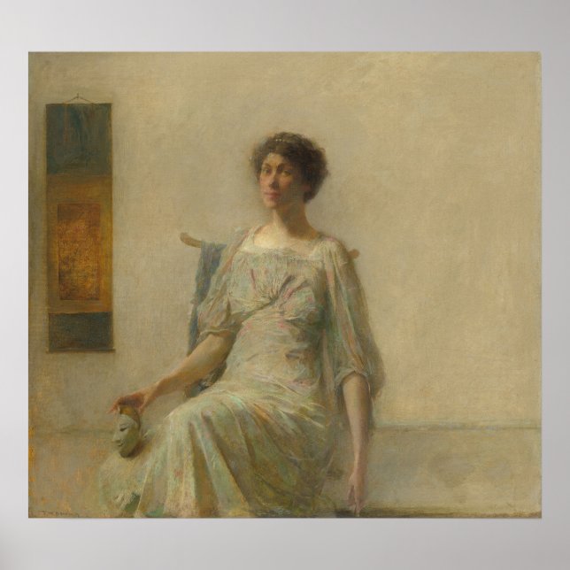 Lady with a Mask - Thomas Dewing Fine Art Poster (Devant)