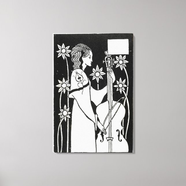 Lady with Cello, from 'Le Morte d'Arthur' (litho) Leinwanddruck (Vorderseite)