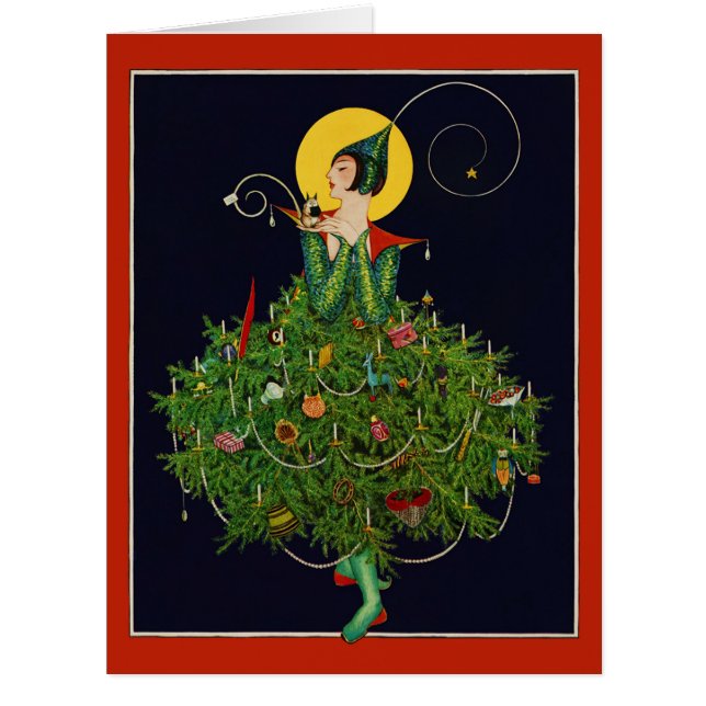 LADY with CHRISTMAS GIFTS ART DECO SCHÖNHEIT (Vorderseite)