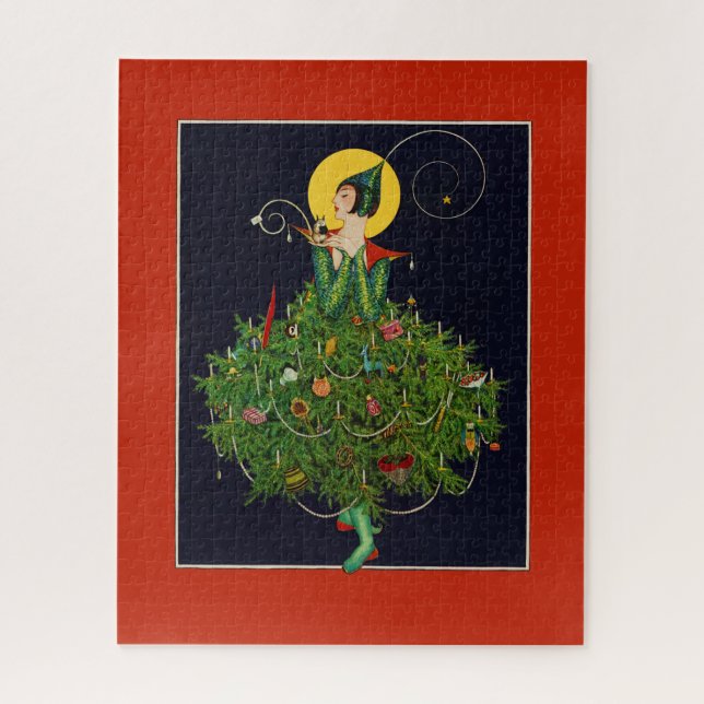 LADY with CHRISTMAS GIFTS ART DECO SCHÖNHEIT (Vertikal)