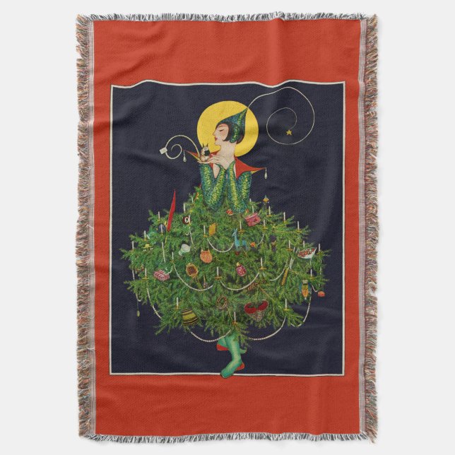 LADY with CHRISTMAS GIFTS ART DECO SCHÖNHEIT Decke (Vorderseite Vertikal)
