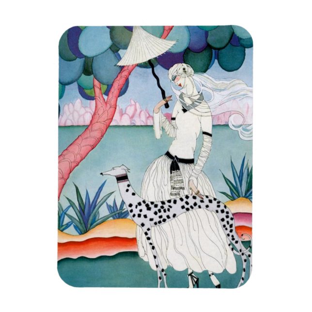 Lady with Dalmatian Dog - Helen Dryden Magnet (Vertikal)