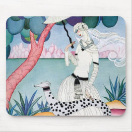 Lady with Dalmatian Dog - Helen Dryden Mousepad