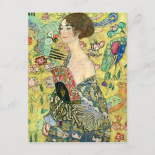 Lady with Fan - Gustav Klimt Postkarte
