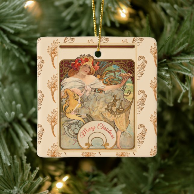 Lady with Poppies in Her Hair, Christmas tree Keramikornament (Baum)