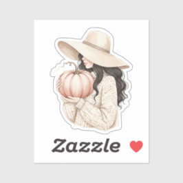 Lady with the pumpkin  aufkleber