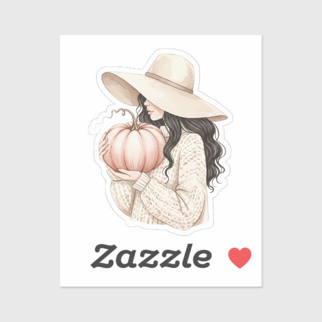 Lady with the pumpkin  aufkleber (Blatt)