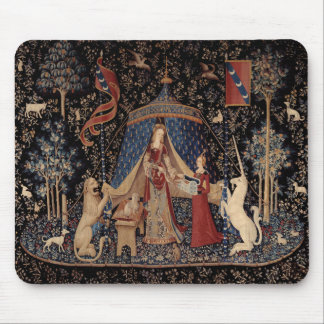 Lady with Unicorn Mousepad - Mittelalterliches Ein