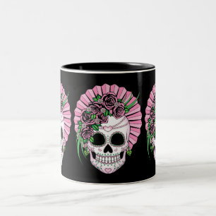 Lady Zucker Schädel Zweifarbige Tasse