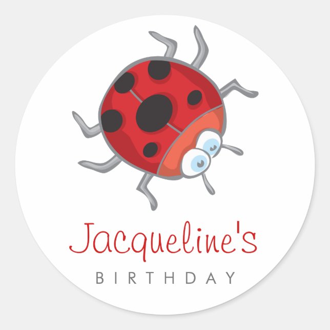 Ladybird / Ladybug - Gastgeschenke für Geschenke Runder Aufkleber (Vorderseite)