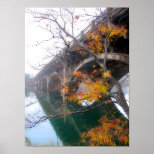 Ladybird Lake Bridge im Herbst - Austin Texas Poster