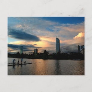 Ladybird Lake Dog Park Sunset Austin Texas Skyline Postkarte