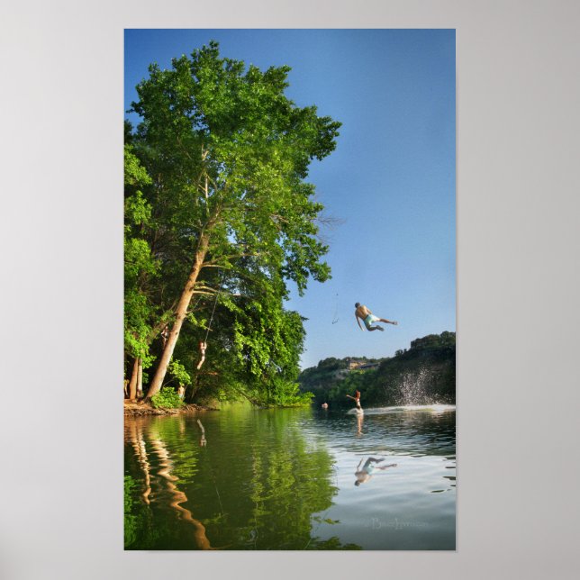 Ladybird Lake Rope Swing - Austin Texas Poster (Vorne)