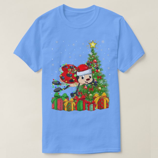 Ladybird Lighting Xmas Tree Weihnachtsmannmütze La T-Shirt (Design vorne)