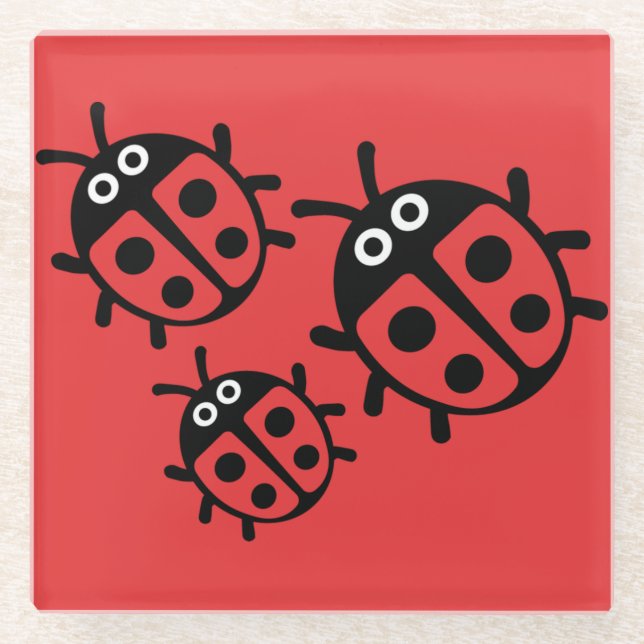 Ladybird und Ladybug Glasuntersetzer (Vorderseite)