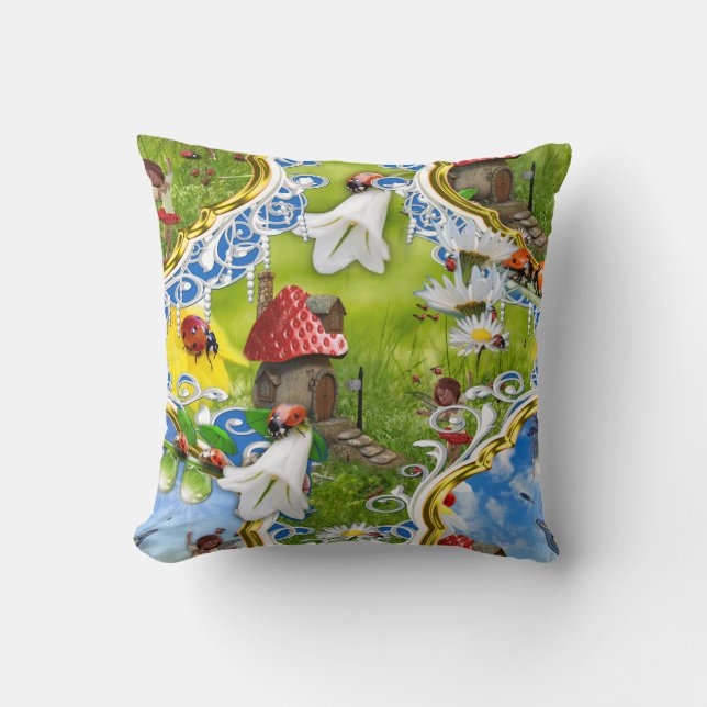 LADYBIRDS AND BUTTERFLIES THROW PILLOW KISSEN (Vorderseite)