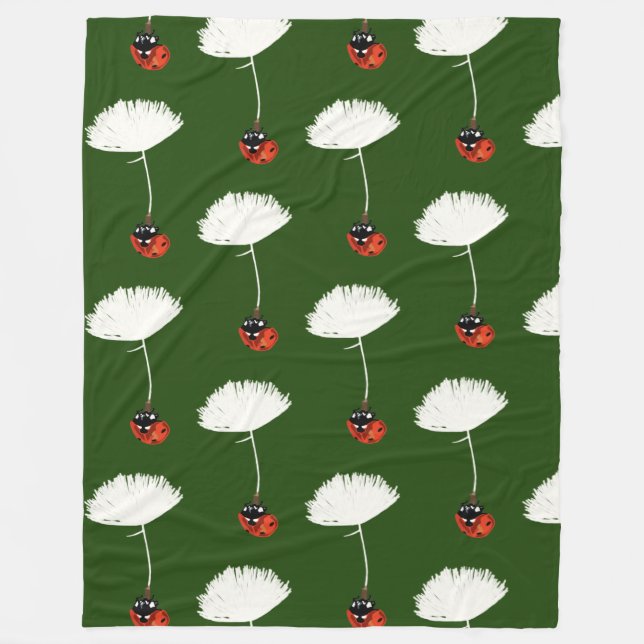 Ladybirds, Fleece Blanket Red Ladybug Illustration (Vorderseite)