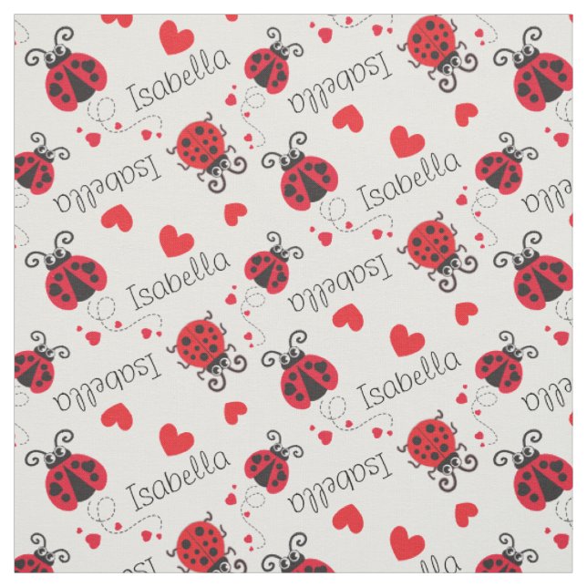 Ladybirds ladybugs red black individuelle Name pat Stoff (Muster)
