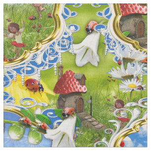 LADYBIRDS UND BUTTERFLIS FABRIC STOFF