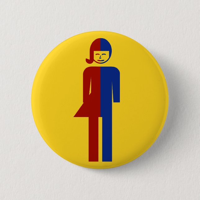 Ladyboy/Tomboy-Toilette ⚠ thailändisches ⚠ Button (Vorderseite)