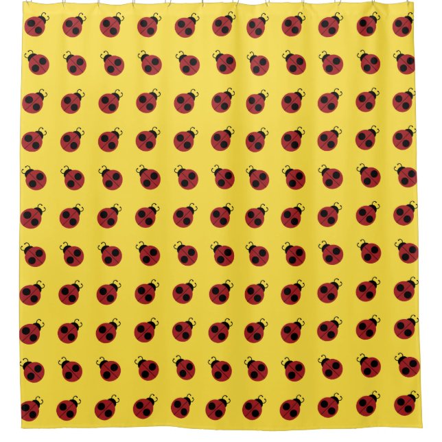 Ladybug 60er Retro cool Duschvorhang (Vorderseite)