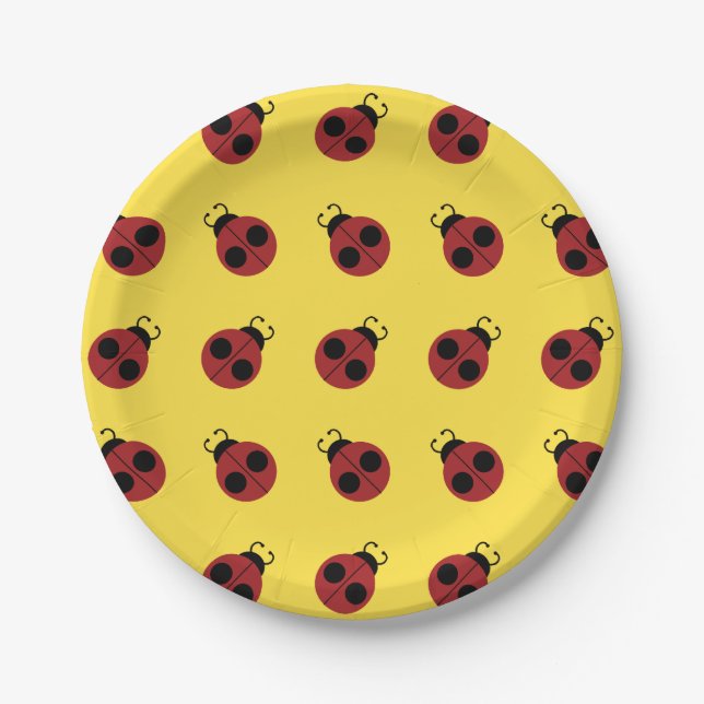 Ladybug 60er Retro cool Pappteller (Vorderseite)