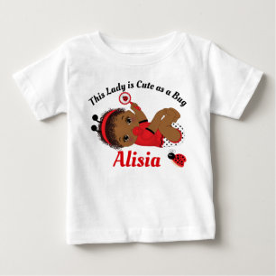Ladybug African American Girl Baby T - Shirt