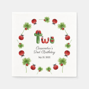 Ladybug Alphabet Letter Kids 2. Geburtstag Begrüßu Serviette