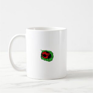 Ladybug am grünen Leaf Mini lächeln - Kaffeetasse