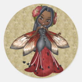 Ladybug American Fee Party Runder Aufkleber