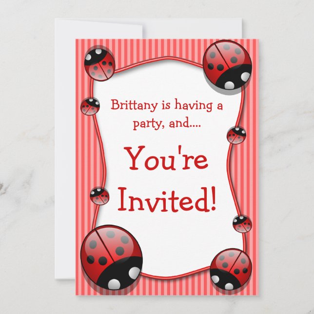 Ladybug Anniversaire Invitation (Devant)