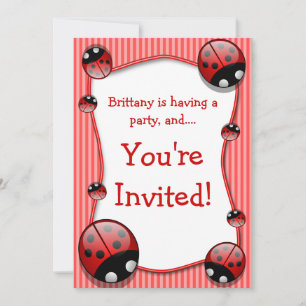 Ladybug Anniversaire Invitation