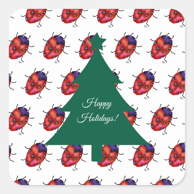 LADYBUG ART QUADRATISCHER AUFKLEBER (Vorderseite)