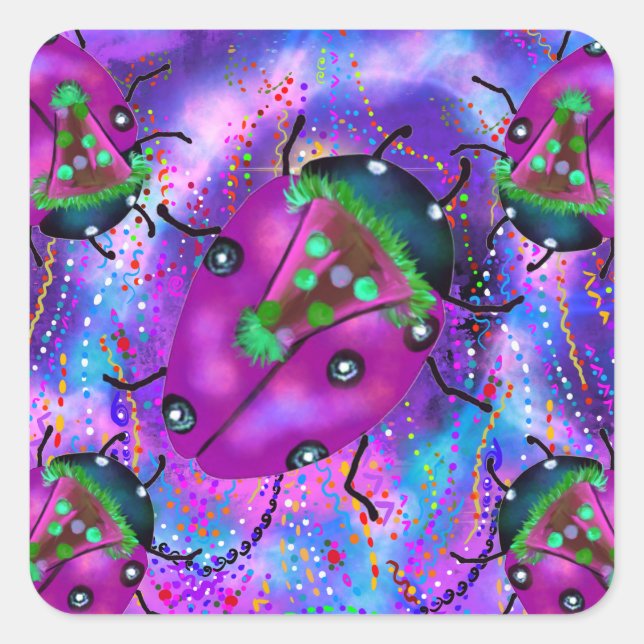 LADYBUG ART QUADRATISCHER AUFKLEBER (Vorderseite)