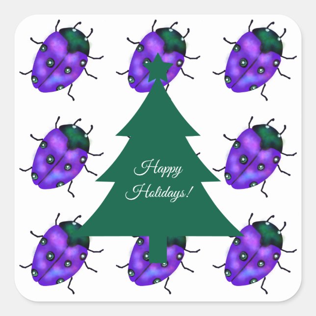 LADYBUG ART QUADRATISCHER AUFKLEBER (Vorderseite)