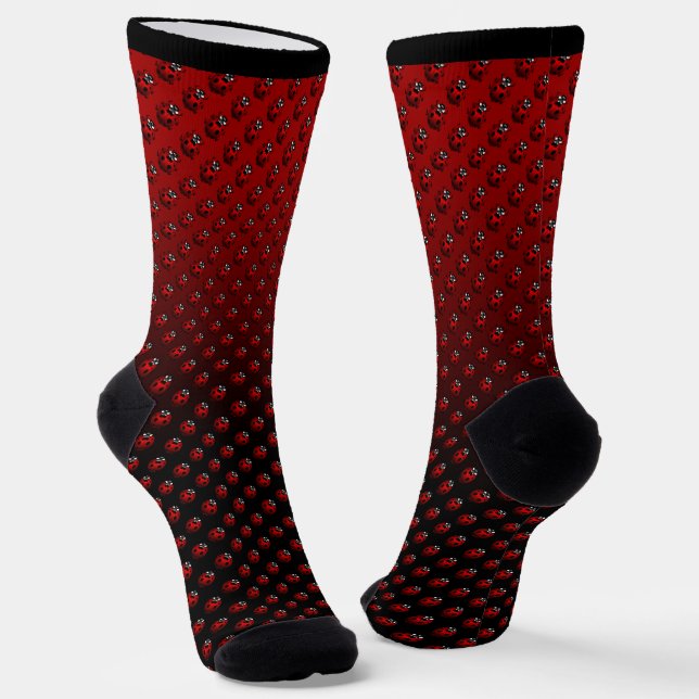 Ladybug Art Socks Cute Ladybird Socks Customize Socken (Gewinkelt)