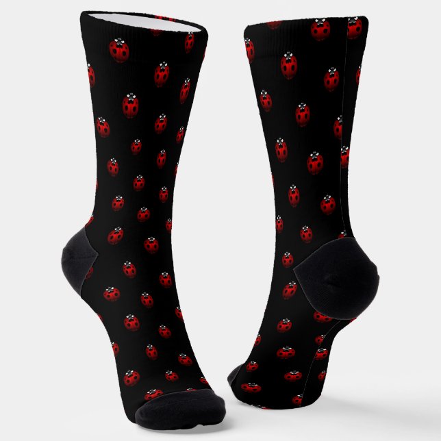 Ladybug Art Socks Cute Ladybird Socks Customize Socken (Gewinkelt)