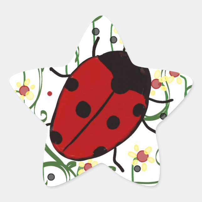 Ladybug Art Stern-Aufkleber (Vorderseite)