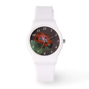 Ladybug auf Blume Armbanduhr