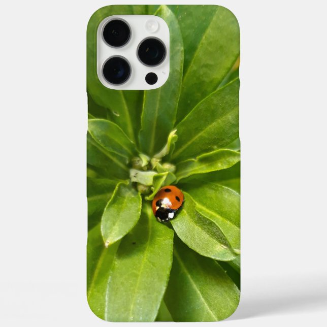 Ladybug auf Blume iPhone 16 Pro Max Hülle (Rückseite)