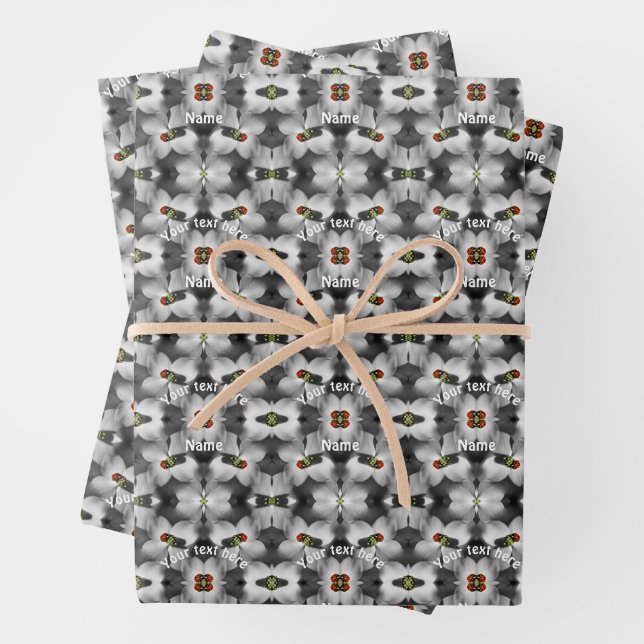 Ladybug auf Dogwood Blume Natur Personalisiert Geschenkpapier Set (Beispiel)