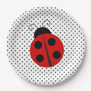 Ladybug auf Polka Dots Design Paper Teller