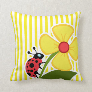 Ladybug; Aureolin-Gelbe Streifen; Streifen Kissen